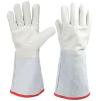 Guantes criogénicos de cuero vacuno impermeable, 40 cm, protección contra nitrógeno líquido y hielo seco..