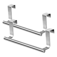 Toallero de acero inoxidable, 2 unidades, montaje en pared sin taladrar, 23,5 cm, para baño y cocina..