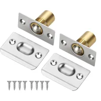 2 piezas pestillo de bola para puerta ajustable, acero inoxidable y latón, cierre de bola para puerta interior y armario, plateado..