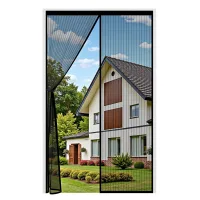 Mosquitera magnética para puerta y ventana 60 x 180 cm, malla ultra fina, cierre automático, sin taladrar con cinta adhesiva, negro..