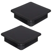 2 tapones cuadrados de plástico 100 x 100 mm para tubos y postes, negro ral 9005, pack de 2..