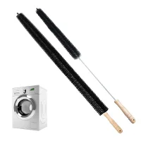 Cepillo para radiador, juego de 2, mango de madera, varilla flexible de acero inoxidable y cerdas de nailon, para limpiar zonas de difícil acceso..