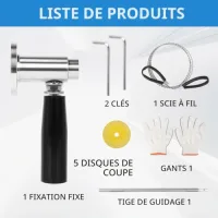 Cortatubos pvc, juego cortador de tubos con 5 hojas recambiables de 40 mm, profundidad de corte ajustable 7 pulgadas..