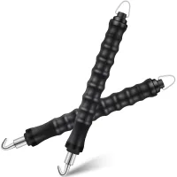 2 piezas de torsión de alambre de armadura negras, herramienta de atado semiautomática con gancho retráctil, acero y goma, 28,5 x 3 cm..