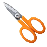 Tijeras de bisel para fibra óptica, hoja de acero al carbono molibdeno vanadio, mangos ergonómicos, corte de kevlar, 14 x 7 cm..