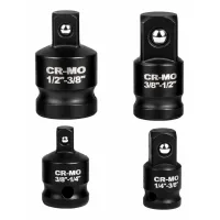 Juego de 4 adaptadores de vasos cuadrados, de 1/4 a 3/8, de 3/8 a 1/2, de 1/2 a 3/8, de 3/8 a 1/4, acero cromo-molibdeno (cr-mo),reductor-cua.