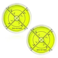 2 niveles de burbuja redondos de precisión de 60 mm, mini niveles cilíndricos de abs y acrílico, herramienta de medición para alineación y cámara..