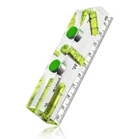Nivel de burbuja magnético mini transparente de acrílico, 2 direcciones (45°, 90°, 180°), alta precisión, lectura horizontal y vertical, 102x25x15mm..