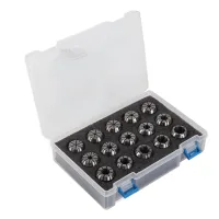 Juego de 15 pinzas er25 de acero rápido, portapinzas para fresado y torno, con llave, caja de plástico, antioxidante y resistente al desgaste..
