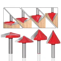 6 fresas de ranurar en v rectas, 60° 90° 120°, mango de 8 mm, acero al carbono y aleación yg8, para madera, acrílico, mdf, pvc, fresado cnc - packde-.