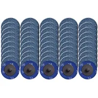 50 discos abrasivos de cambio rápido de 50 mm, fijación twist lock, revestimiento de circonio cúbico, grano 36..