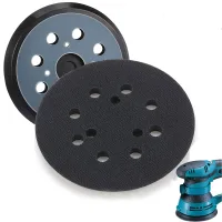 Plato de lijado de repuesto 125 mm 8 agujeros, base redonda para lijadora orbital aleatoria, pu, 3 orificios para tornillos, 1 unidad..