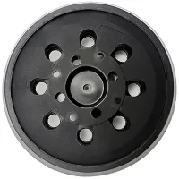 Plato de lijado 125 mm, fijación de gancho y bucle, 8 orificios, dureza media, poliuretano, 12000 rpm, 1 unidad..