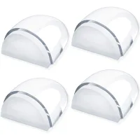 Topes de puerta adhesivos, pack de 4, transparentes, goma tpe, protección puerta y pared, suelos lisos y parqué..