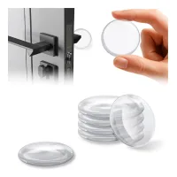 12 topes de puerta transparentes de silicona, 42 x 10 mm, amortiguadores adhesivos, protección de paredes y manillas..