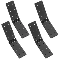 Juego de 4 bisagras plegables de metal negro para puertas de madera, puertas de jardín, muebles y cajas de herramientas..