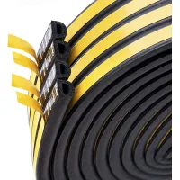 Junta aislante para puertas y ventanas, 20 m negro, espuma epdm perfil d, antiviento, antirruido, impermeable, 2 rollos..