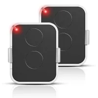 2 mandos para puerta de garaje 433,92 mhz, 2 canales, código rodante, compatibles con portones y garajes, con pilas cr2032 y llaveros..