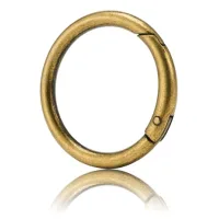 15 mosquetones redondos con muelle 1 1/2 pulgadas, anillos de resorte, bronce cepillado, zinc, para bolsos, llaveros y manualidades..