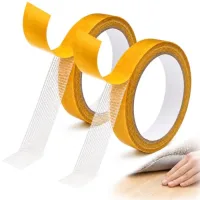 Cinta adhesiva de doble cara para tela transparente 2 cm x 10 m, 2 rollos, dobladillo sin costura ni plancha..