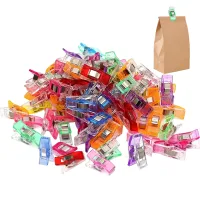 Pack de 60 clips de costura multicolor, 27 x 10 x 15 mm, plástico abs con muelle de acero inoxidable, accesorios de mercería para patchworky-acolchad.