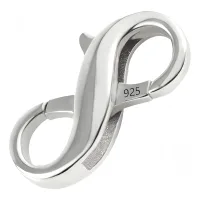 Cierre mosquetón de plata de ley 925, doble apertura, 13 x 6 mm, pack de 3, para collares, pulseras y bisutería diy..
