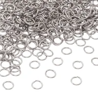 2000 anillos abiertos redondos de acero inoxidable 8mm, grosor 1mm, diámetro interior 6mm, para joyería y manualidades..