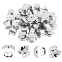 Lote de 30 cierres de pasador planos plateados para joyería y placas, 10 x 7 x 5 mm, aleación de zinc pulido..