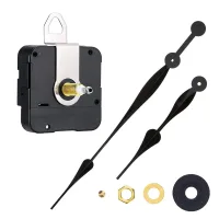 Mecanismo de reloj de cuarzo silencioso de alto par, manecillas largas, kit de reparación diy para relojes de pared grandes 60-68 cm, negro..
