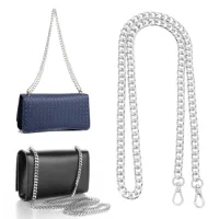 Cadena plateada de metal para bolso, correa de hombro 120 cm para bricolaje, bolsos, cadena de repuesto para bolsos...