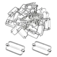 30 piezas hebillas deslizantes de metal ajustables 30 x 17 mm plateadas para bolsos, mochilas, viaje..