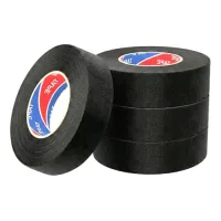Cinta aislante eléctrica negra resistente al calor, juego de 4 rollos de tela de poliéster, 2 x 15 mm x 15 m y 2 x 19 mm x 15 m, para cableado decoch.