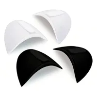 2 pares de hombreras desmontables de espuma gruesa de 1,5 cm, almohadillas para hombros unisex negro y blanco, 16 x 9 x 1,5 cm..
