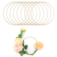 Lote de 10 anillos de metal dorado de 15 cm para manualidades - anillos resistentes y lisos para proyectos diy, atrapasueños y decoraciones..