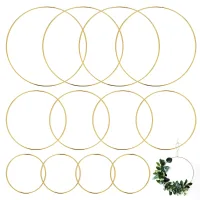 12 aros metálicos dorados para atrapasueños, macramé y manualidades, 3 diámetros 10/15/20 cm, lote de 12 anillos de metal..