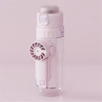 Botella multifunción 690ml ventilador vaporizador extraíble recargable usb doble bebida para colegio viaje