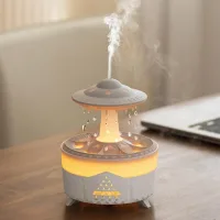(blanco) humidificador con difusor de aceites esenciales, humidificador de aire, humidificador eléctrico con difusor de aromas, forma de seta, lámpara