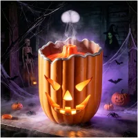 Humidificador con forma de calabaza, difusor de 300 mililitros, 2 modos de pulverización, humidificador ultrasónico con luz led de 7 colores y 3 funci