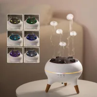 Difusor de aromas con medusas dinámicas, equipado con iluminación ambiental con degradado de 7 colores, mando a distancia, sensor de sonido dinámico y
