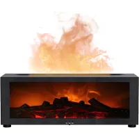 Humidificador de mesa con simulación 3d de chimenea, difusor de aromas dinámico, control remoto y luces ambientales multicolores