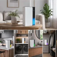 Deshumidificador compacto, filtración avanzada, led rgb, modo noche silencioso, secado rápido para dormitorio, salón y oficina