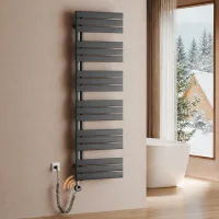 Radiador toallero eléctrico fluido 1000 w, 159,9 × 50 cm antracita, wifi, con termostato inteligente y programación - s'afielina