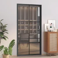 Puerta interior 102,5x201,5 cm en vidrio esg y aluminio: seguridad, robustez y diseño moderno con tres tipos de vidrio