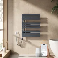 Emke toallero eléctrico 76x60cm - control inteligente con programador semanal por app - 400w - antracita mate