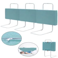Rieles para cama de bebé, barrera de protección ajustable de lino para niños, marco de cama para niños pequeños, 60*28cm, verde