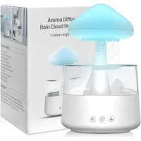 Humidificador de aire, mini humidificador ultrasónico con 2 modos de niebla ajustables, apagado automático y luz nocturna multicolor, usb (azul)
