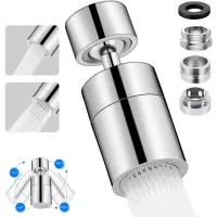 Aireador de grifo cromado giratorio de 360 grados con conexiones m22 o m24 y dos tipos de boquilla para cocina/baño.