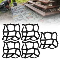 5 piezas molde de plástico para losas de hormigón: solución diy para jardín y exteriores, anticorrosión y reutilizable