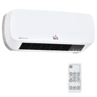 Calefactor mural 2000w, mando, 2 modos calefacción, pantalla led, temporizador 12h, baño, navidad