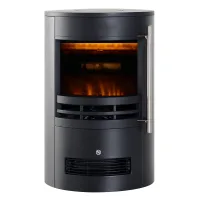 Chimenea eléctrica con calefacción, efecto llama led, 900/2000w, deco, negro, navidad